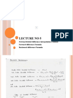 Lecture No 5: Newton Divided Difference Interpolation Formula Forward-Difference Formula Backward-Difference Formula