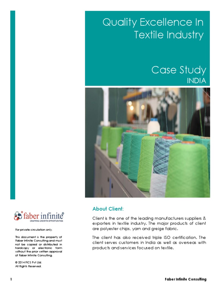 Quality Excellence in Textile Industry Case Study: India | PDF ...