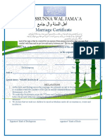 Ahlussunna Wal Jama'A: Marriage Certificate