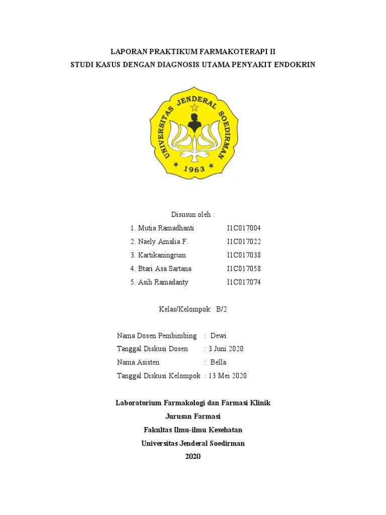 Laporan Praktikum Endokrin - B - 2 - DM Tipe II, CHF, DIslipidemia | PDF