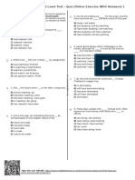 Mixed Tenses Advanced Level Test Quiz Exercise With Answers 1