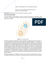 Experiment No: Experiment Name: Capacitance of Metal Spheres and of A Spherical Capacitor Objective