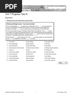 Sol3e Int u7 Progress Test A