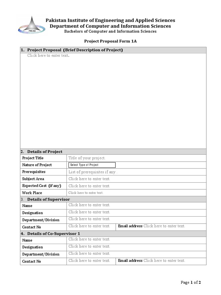 Project Proposal Form for BS in CS | PDF | Business