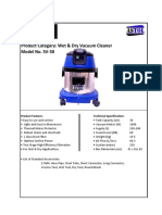 Product Category: Wet & Dry Vacuum Cleaner Model No. SV-30: Product Feature: Technical Specification