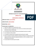 Assignment: (MB033-3-M) (Managerial Economics)