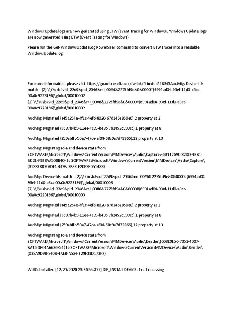 Windows Update Log Generation Guide | PDF | Device Driver | Microsoft ...