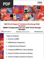 IBM Tivoli Support Technical Exchange Web Seminar:: NDMP Configuration For Use With Tivoli Storage Manager