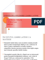 Utilitatea Studierii Limbii Latine