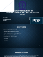 Characterization of Superhydrophobic Wax of Lotus Leaf