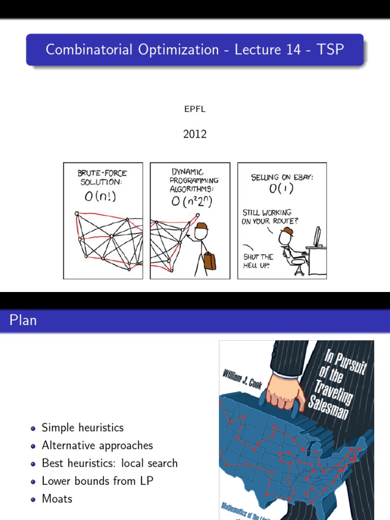 Combinatorial Optimization Lecture 14 TSP PDF Algorithms