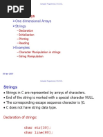 Character Arrays: One Dimensional Arrays Strings