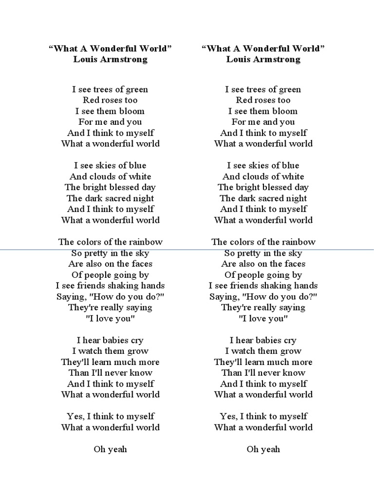 Louis Armstrong S Iconic Song What A Wonderful World PDF 1713117353