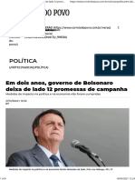 Em dois anos, governo de Bolsonaro deixa de lado 12 promessas de campanha