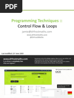 Programming Techniques::: Control Flow & Loops