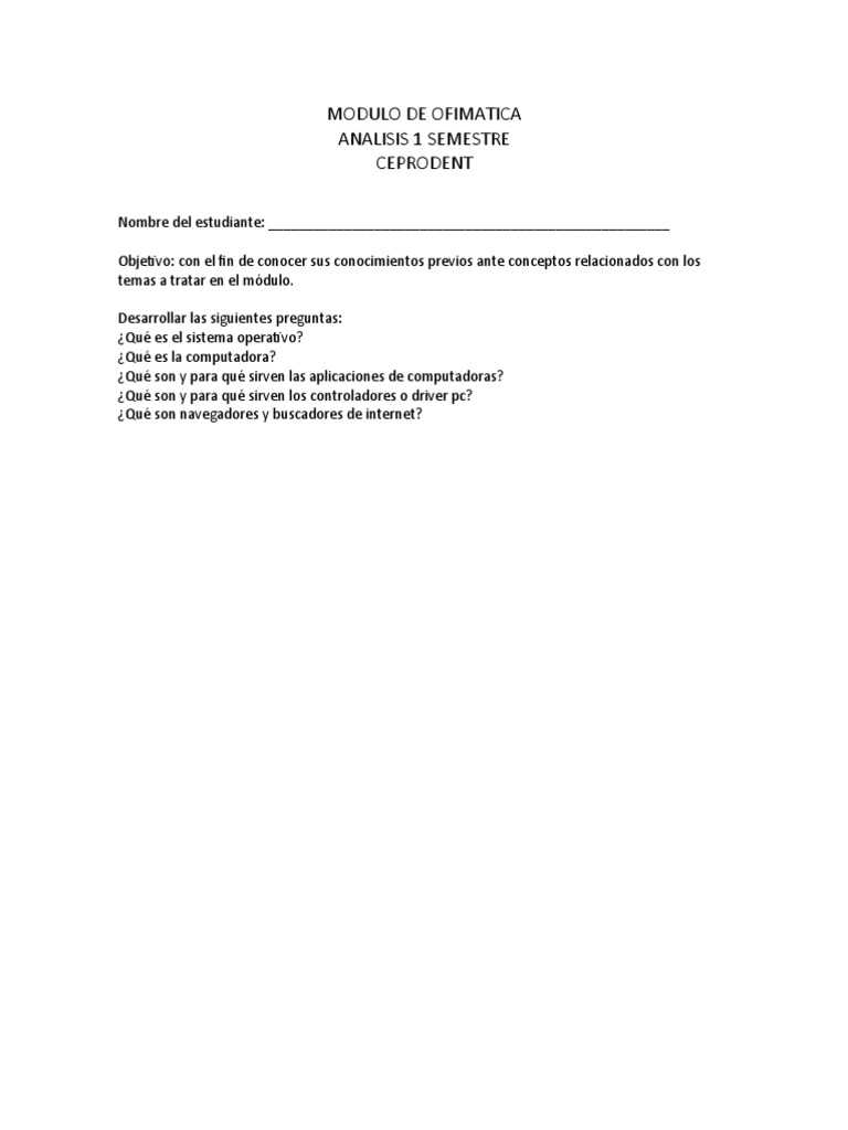 Análisis del Módulo de Ofimática | PDF
