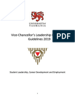 Vice-Chancellor's Leadership Program Guidelines 2019: Student Leadership, Career Development and Employment