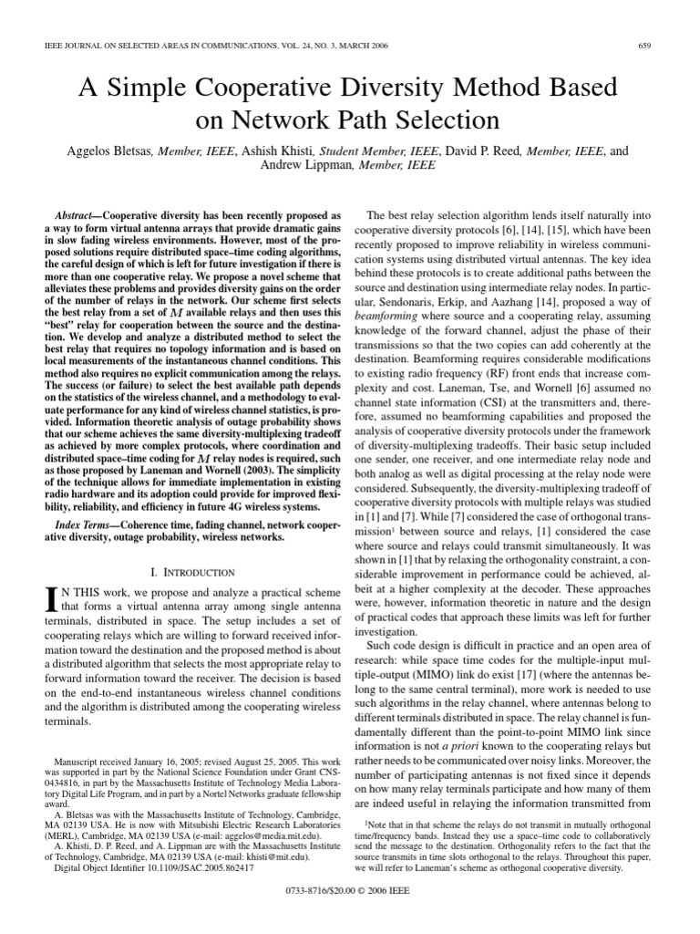 A Simple Cooperative Diversity Method Based On Network Path Selection ...