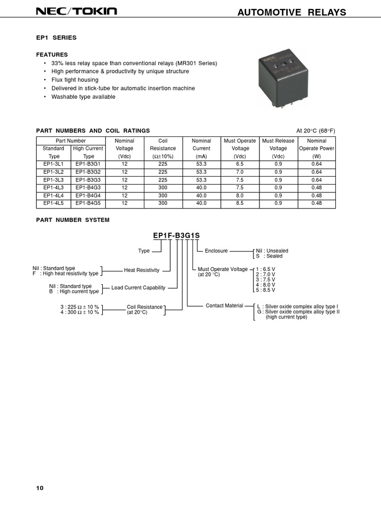 Ep1 Series: Features | PDF | Relay | Electromagnetism