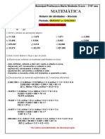 Revisão de Matemática com exercícios de operações, expressões numéricas, problemas e porcentagem