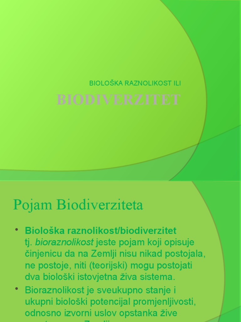 Biodiverzitet Prezentacija | PDF