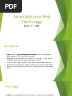 Introduction To Web Technology: Unit 3 HTML