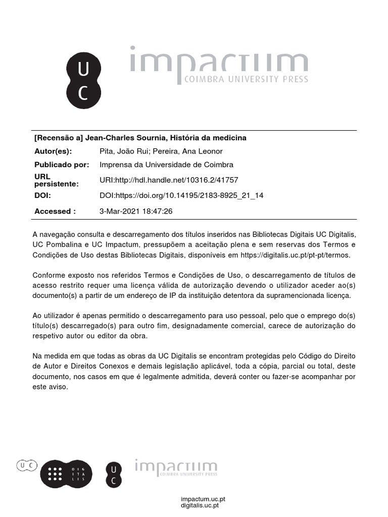 JeanCharles Sournia, Historia Da Medicina PDF Portugal Remédio