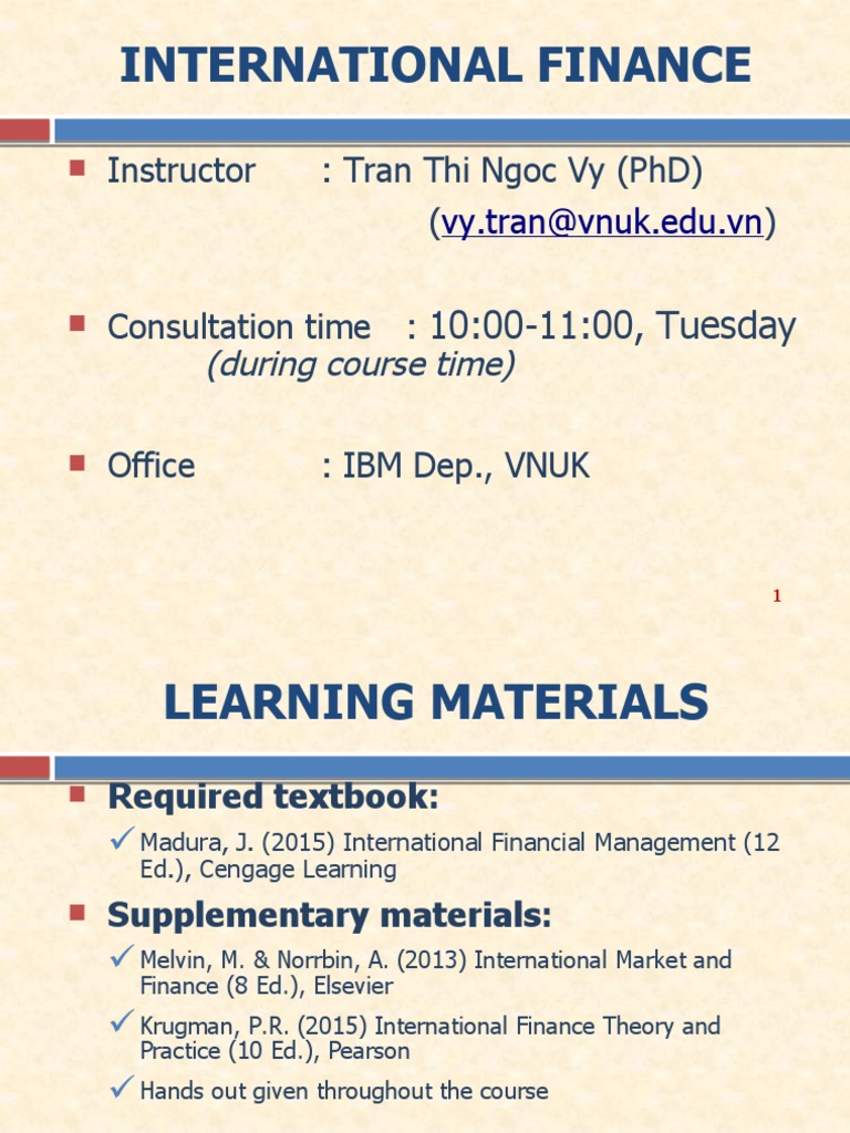 Chapter 1 Multinational Financial Management An Overview Pdf