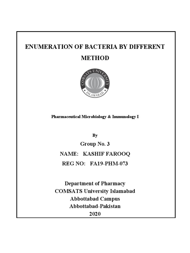 Bacterial Enumeration Methods Explained | PDF | Growth Medium | Absorbance