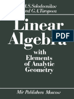 A. S. Solodovnikov, G. A.Toropova - Linear Algebra With Elements of Analytic Geometry - Mir - 1990