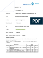 Ejemplo de Presupuesto de Cotizacion de Un Mantenimiento