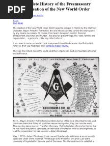 The Complete History of The Freemasonry and The Creation of The New World Order