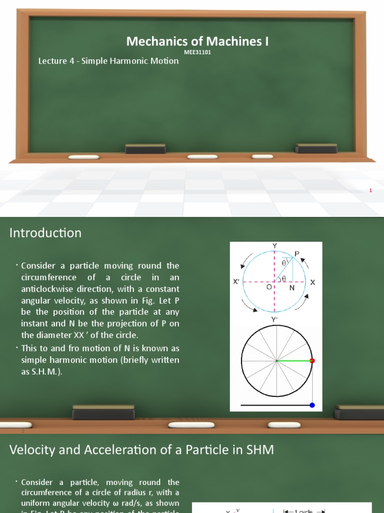 Lecture 4 - Simple Harmonic Motion | PDF | Pendulum | Rotation Around A ...