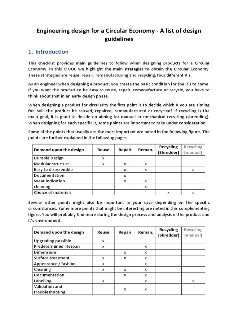 Circular Economy Design Guidelines | PDF | Reuse | Recycling