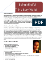 Being Mindful in A Busy World Being Mindful in A Busy World: What Is Mindfulness?