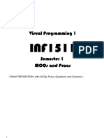 Visual Programming 1: - Exam Preparation: With MCQS, Pracs, Questions and Solutions