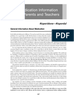 Medication Information For Parents and Teachers: Risperidone-Risperdal