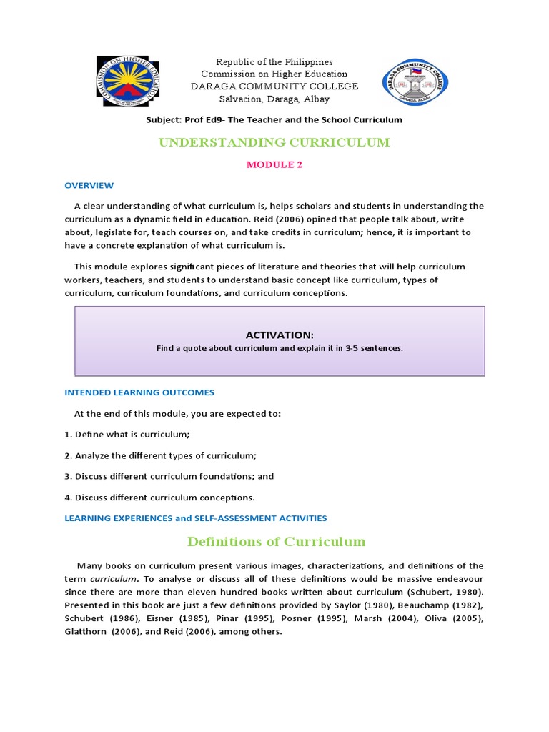 The Teacher And The School Curriculum Pdf Curriculum Learning