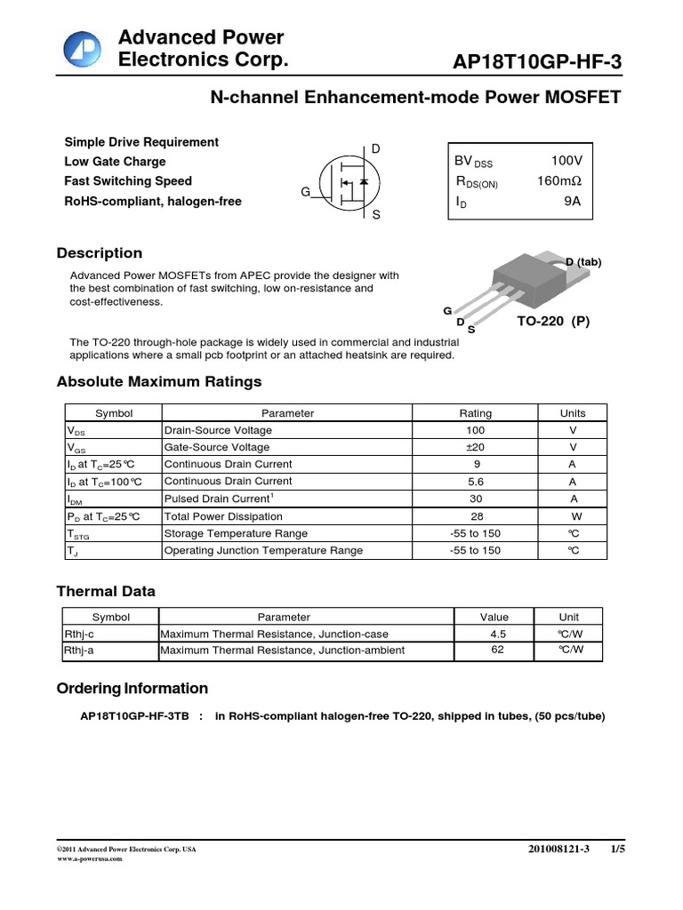 Advanced Power Electronics Corp.: N-Channel Enhancement-Mode Power ...