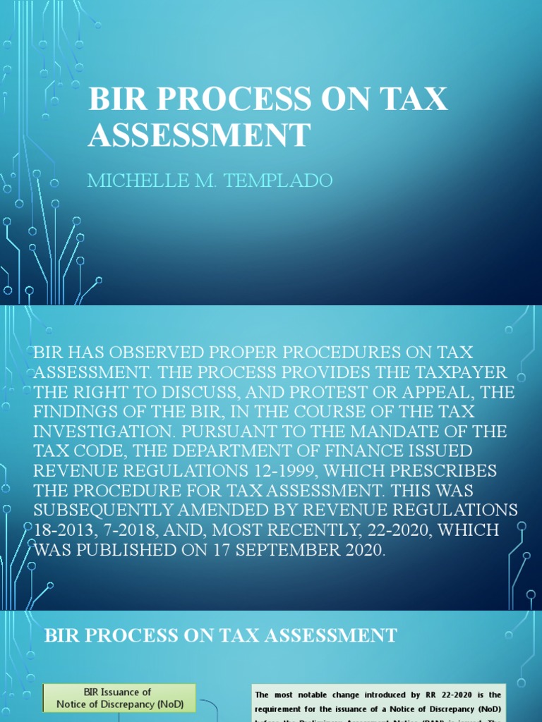A Comprehensive Summary of the BIR Tax Assessment Process Under Revenue Regulations 222020