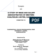 Synopsis: A Study of Wage and Salary Administration of Western Coalfields Limited, Nagpur