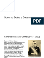 Governo Dutra e Governo Vargas