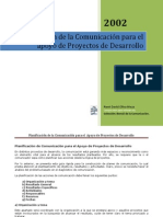 Guía de Planificación Comunicación de Apoyo a Proyectos