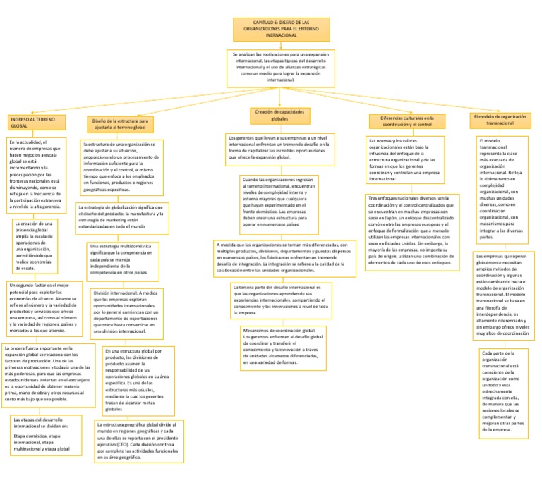 CAPITULO 6 DISEÑO DE LAS ORGANIZACIONES PARA EL ENTORNO INERNACIONAL ...