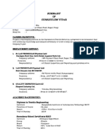 Summary of Curriculum Vitae in Textile Engineering