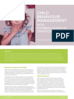 Child Behaviour Management:: Non-Pharmacological Strategies