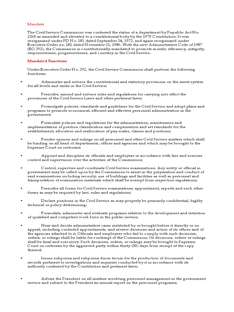 CSC Reviewer PDF Civil Service Governance