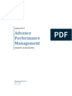 Advance Performance Management: Assignment No 01