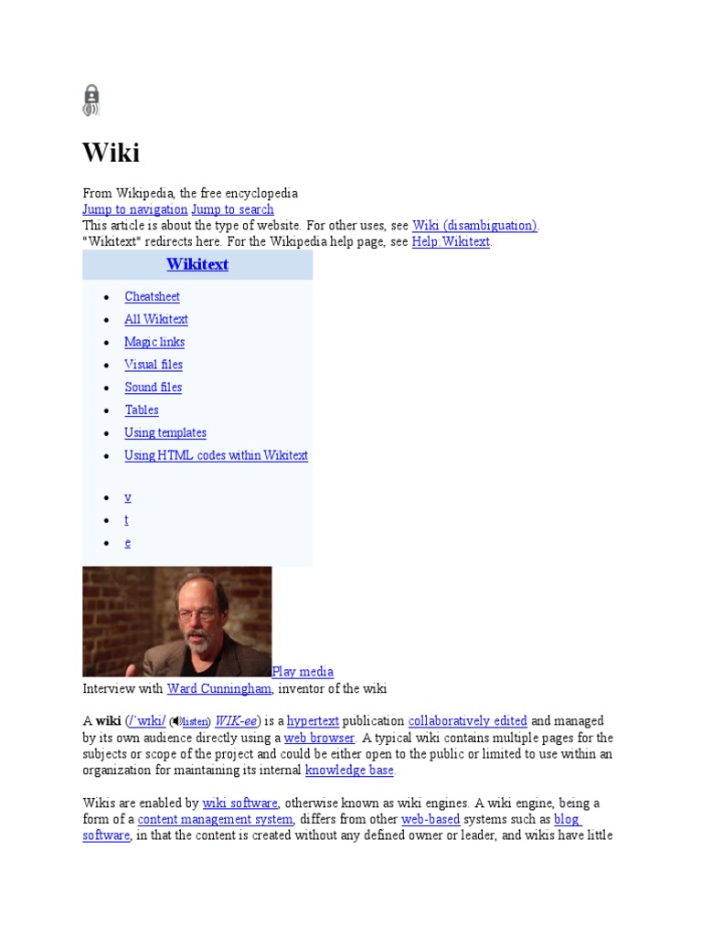 Wiki cheat sheet