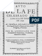 Auto de Fe Celebrado en Lima 1639